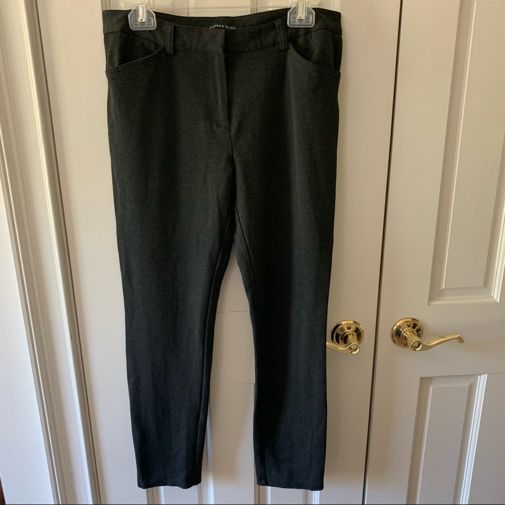ANDREW MARC Charcoal Grey Stretch Pants Size 10